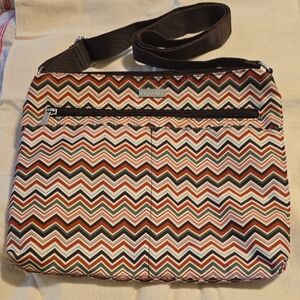 Baggallini Chevron Pattern Nylon Crossbody Purse